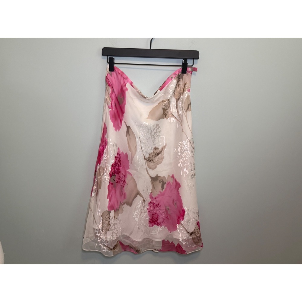Z by Zelda Y2K Pink Floral Burnout Devore Midi Skirt Size 12 Vintage Boho